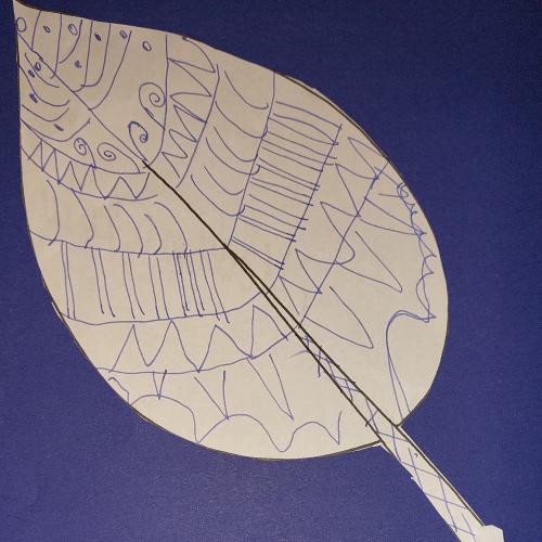 Blatt mit Füllfeder gestaltet